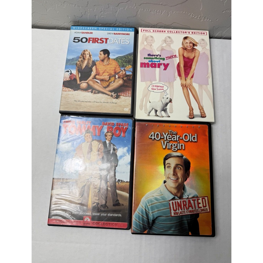 Comedy DVD Lot of 4 -Tommy Boy, 40-Year-Old Virgin Unrated, 50 First Dates, Mary